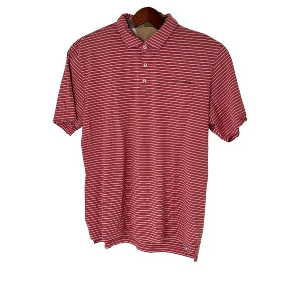 Peter Millar Men's Front Pocket 100% Cotton Short Sleeve Red Stripe Golf Polo-XL - Picture 1 of 6